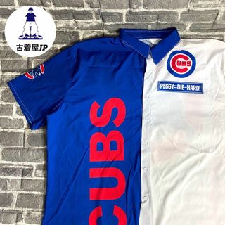 メジャーリーグベースボール(MLB)のMLB☆総柄シャツ シカゴ・カブス USA古着90s デカロゴ ゆるだぼ(シャツ)