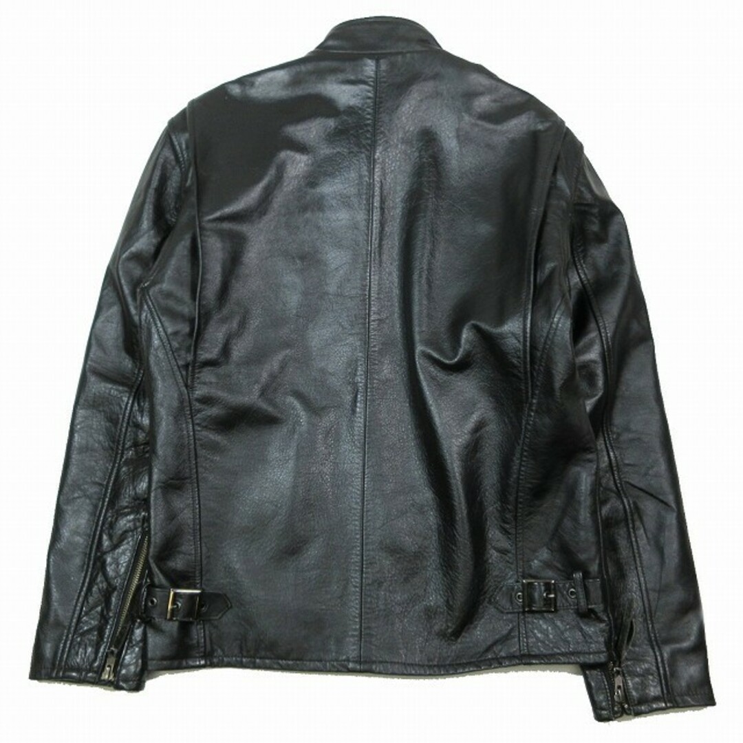 良品 Liugoo Leathers シングルライダース レザージャケット 黒-