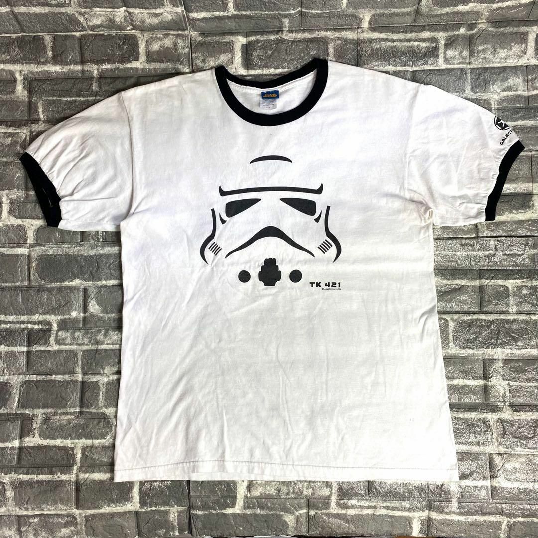 スターウォーズ☆リンガーTシャツ US古着 ゆるだぼ デカロゴ 90s メンズのトップス(Tシャツ/カットソー(半袖/袖なし))の商品写真