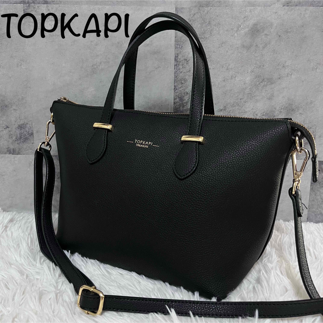 極美品 トプカピ TOPKAPI 2way ハンド ショルダー レザー ブラック | フリマアプリ ラクマ