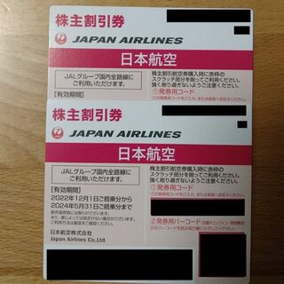 日本航空 JAL 株主優待券 2枚　期限2024年5月31日(航空券)