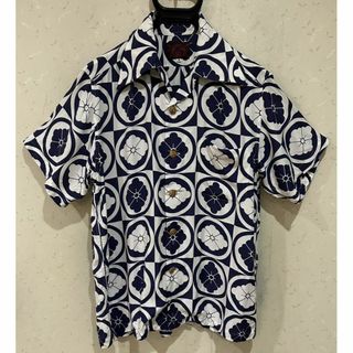 エビス(EVISU)の＊EVISU 和柄 家紋 総柄 アロハシャツ トップス 38(シャツ)