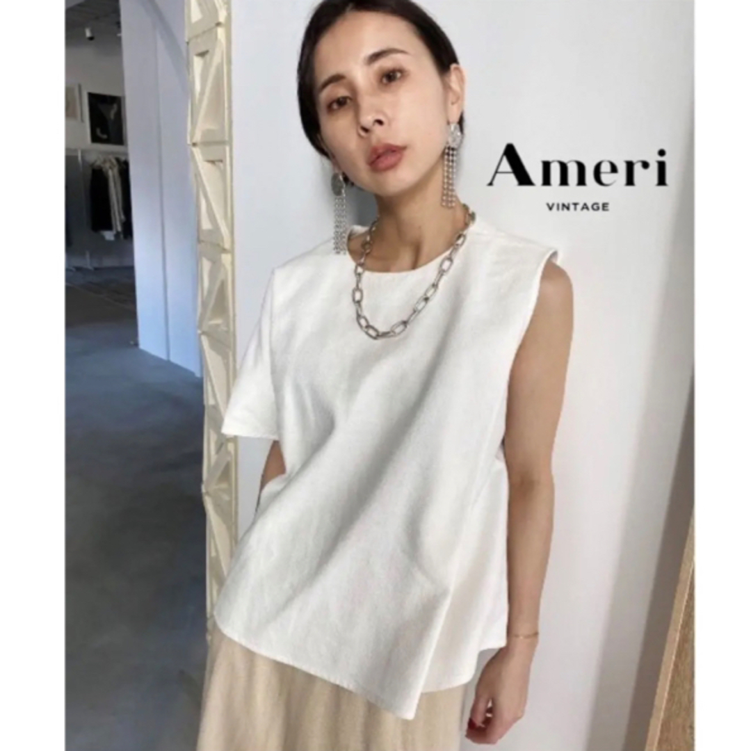 Ameri VINTAGE(アメリヴィンテージ)のお値下げ　AMERI MEDI FOLD UP CUT TOP レディースのトップス(カットソー(半袖/袖なし))の商品写真