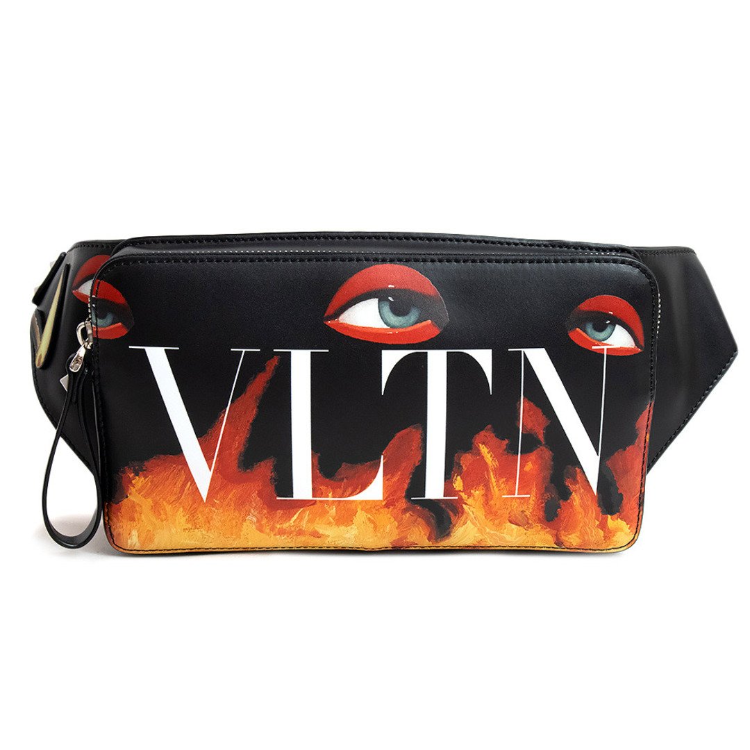 商品説明ヴァレンティノ・ガラヴァーニ VLTN エミリオ ヴィラルバ コラボ 限定品 ボディバッグ ウエストバッグ ベルトバッグ リップ柄 カーフスキン レザー ブラック マルチカラー 黒 UY2B0719DAP Valentino Garavani（新品・未使用品）