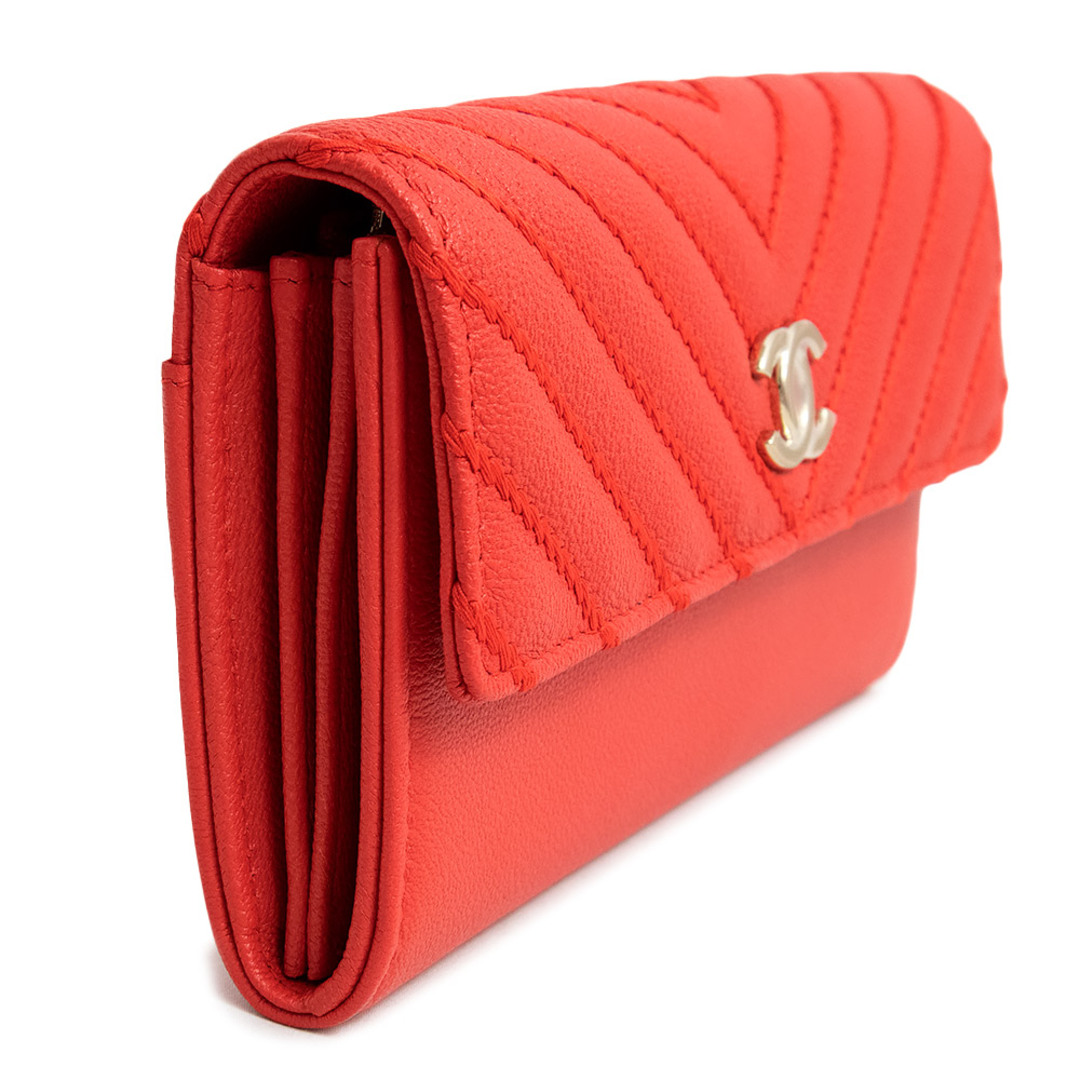 CHANEL - シャネル ビッグ シェヴロン Vステッチ 二つ折り長財布