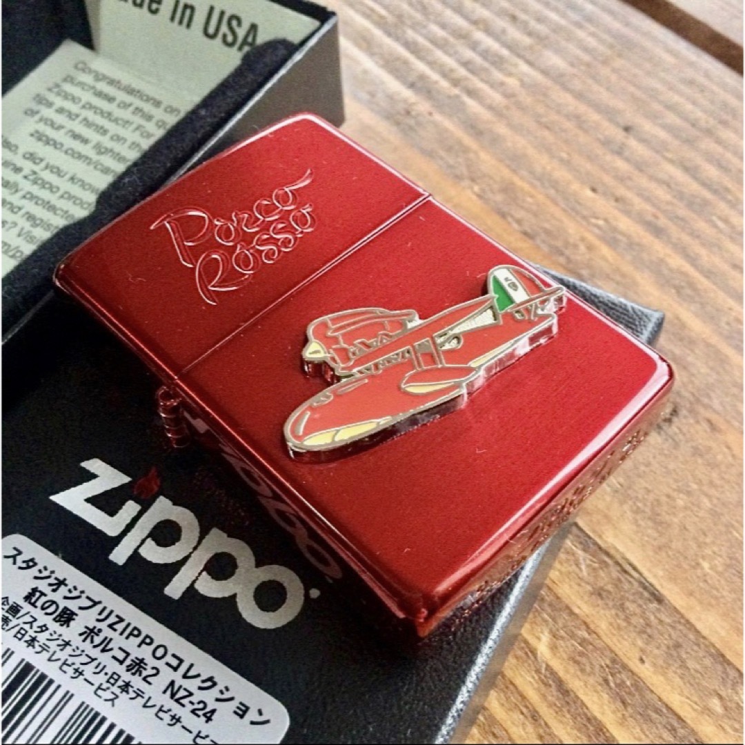 zippo☆紅の豚☆ポルコ赤2 メタル☆スタジオジブリ宮崎駿☆ジッポ