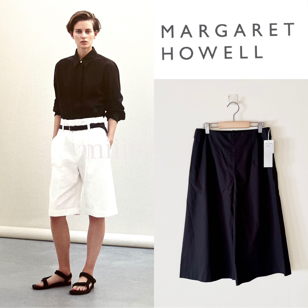 MARGARET HOWELL(マーガレットハウエル)の新品 マーガレットハウエル オックスフォードキュロットトラウザーズ 2.8万 レディースのパンツ(カジュアルパンツ)の商品写真