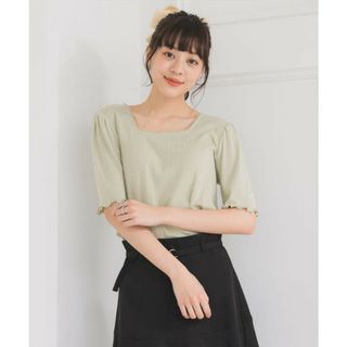 レトロガール(RETRO GIRL)の新品　レトロガール　アソート針抜きテレコct　フリーサイズ　グリーン(Tシャツ(半袖/袖なし))