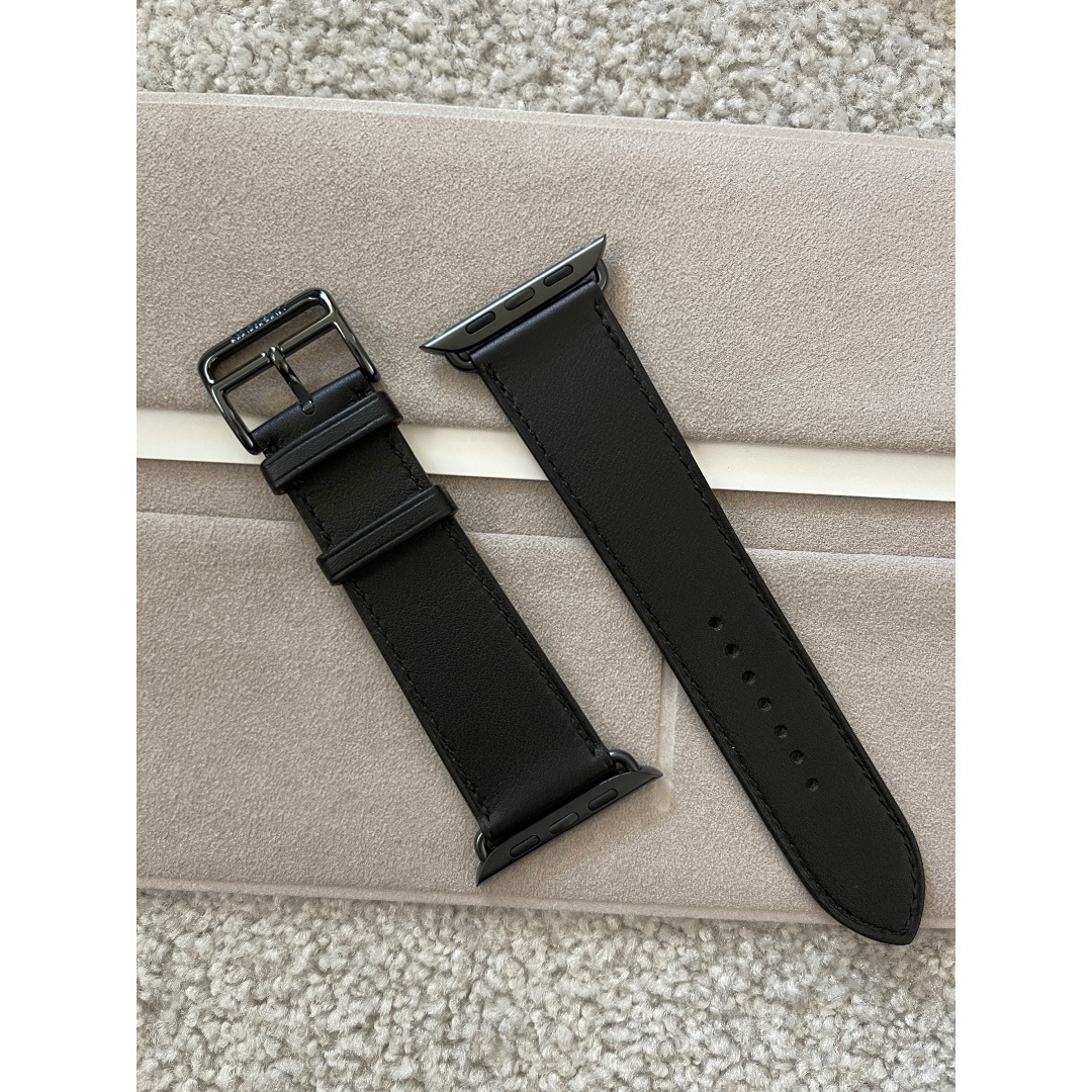 【未使用】HERMES アップルウォッチ 黒革ベルト Apple Watch