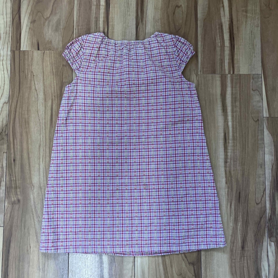 papp(パプ)のpapp 赤チェック　ワンピース　100 キッズ/ベビー/マタニティのキッズ服女の子用(90cm~)(ワンピース)の商品写真