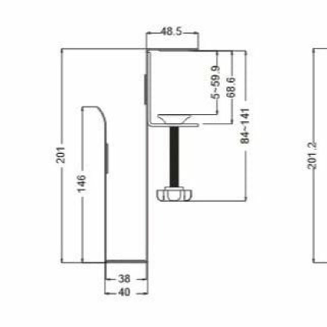 【色: White】Blsummy デスク 収納 テーブルサイドポケット pcス