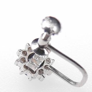 美品 PT900 イヤリング サファイア0.300ct ×2 D0.12ct×2