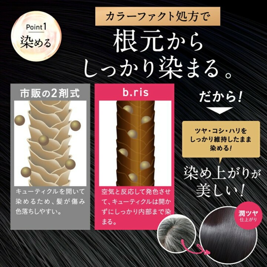 ビーリス 白髪染 泡 ヘアカラー 永久白髪染毛剤 5分で染まる 全体染め リ