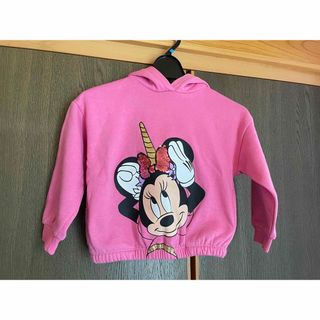 ディズニー(Disney)のミニーマウス ショート丈パーカー*110cm*(Tシャツ/カットソー)