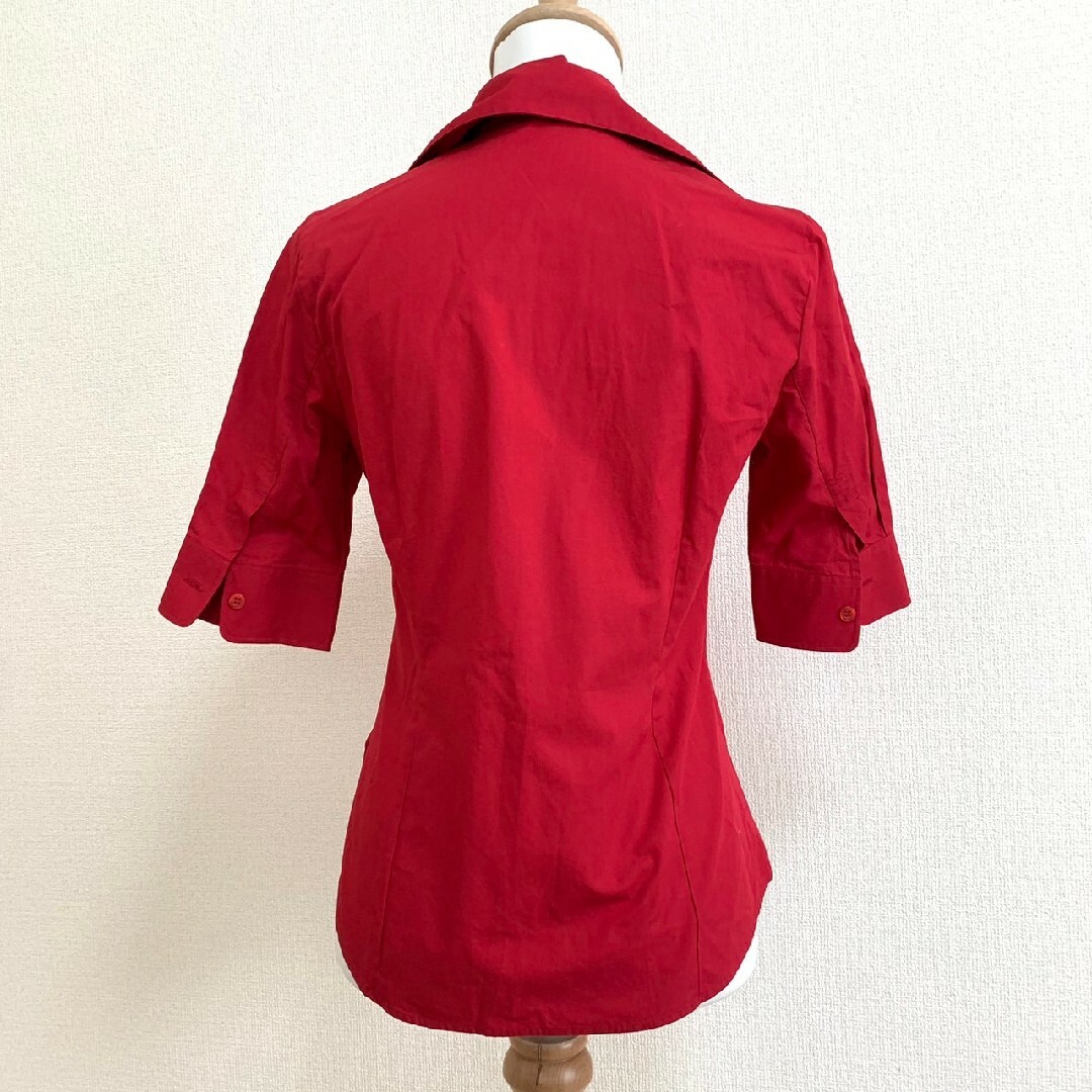 NARACAMICIE(ナラカミーチェ)のNARA CAMICIE ナラカミーチェ　五分袖シャツ　スキッパー　カラーシャツ レディースのトップス(シャツ/ブラウス(長袖/七分))の商品写真
