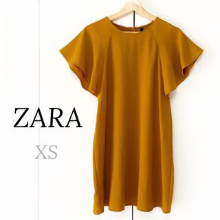 ザラ(ZARA)のZARA ザラ　袖フレア　ミニワンピース　XS(ミニワンピース)