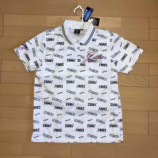 ガッチャ(GOTCHA)のメンズポロシャツ　ゴルフシャツ　GOTCHA サイズL 半袖　白柄　接触冷感(ウエア)