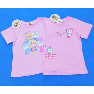 アンパンマン(アンパンマン)の新品　95cm　アンパンマン　女の子半袖Tシャツ2枚セット　ピンク×ピンク(Tシャツ/カットソー)