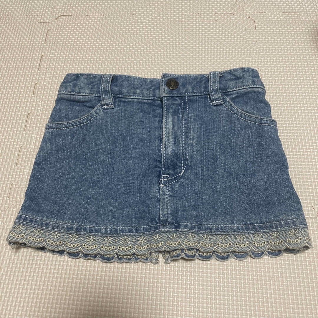 デニムスカート　ミニスカ キッズ/ベビー/マタニティのキッズ服女の子用(90cm~)(スカート)の商品写真