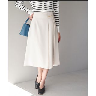 ロペピクニック(Rope' Picnic)のPowder Twill Stretch ビット付フレアスカート(ひざ丈スカート)