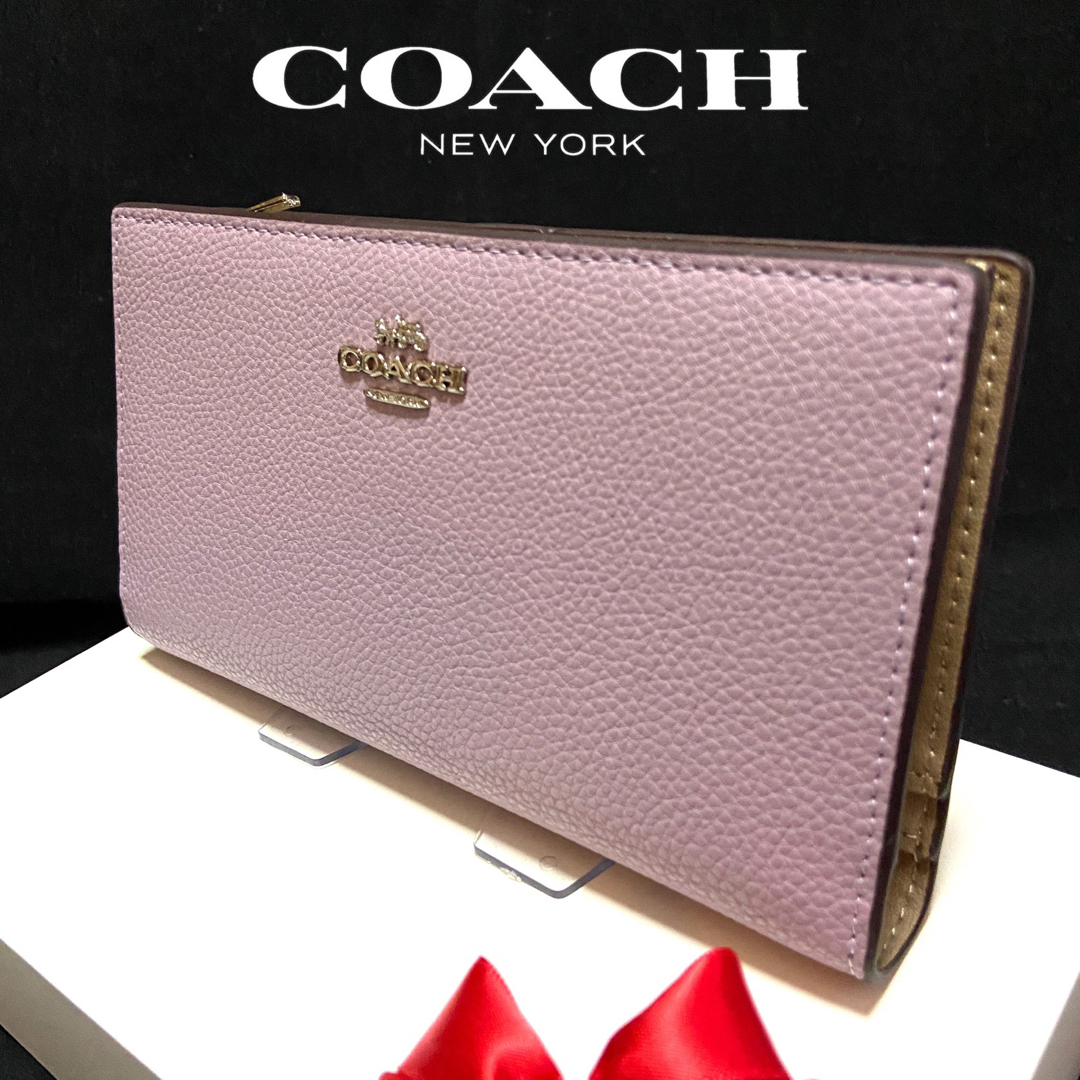 COACH - ギフト⭕️ コーチ 大容量 本革 長財布 スリム おしゃれ手帳型 ...