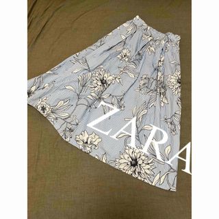 ザラ(ZARA)の美品　ZARA ザラ　スカート　ロングスカート　花柄　ストライプ　人気　完売(ロングスカート)