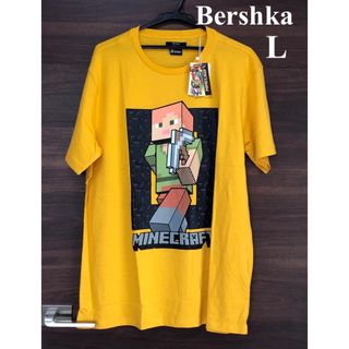 ベルシュカ(Bershka)の未使用タグ付 ベルシュカ マインクラフト Tシャツ L イエロー ゲーム(Tシャツ/カットソー(半袖/袖なし))