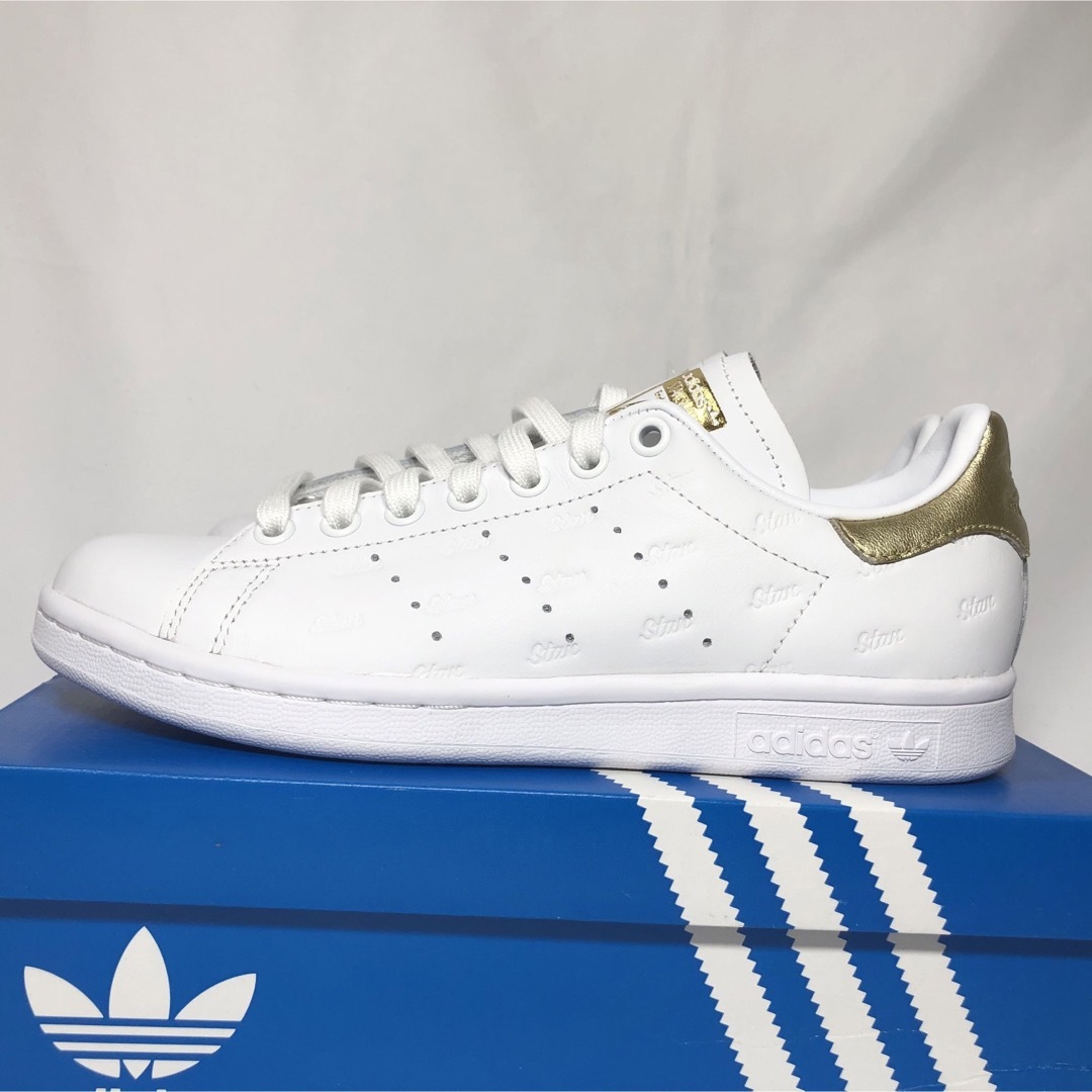 【新品 匿名配送】スタンスミス 白 ゴールド ロゴ 23.5cm adidas