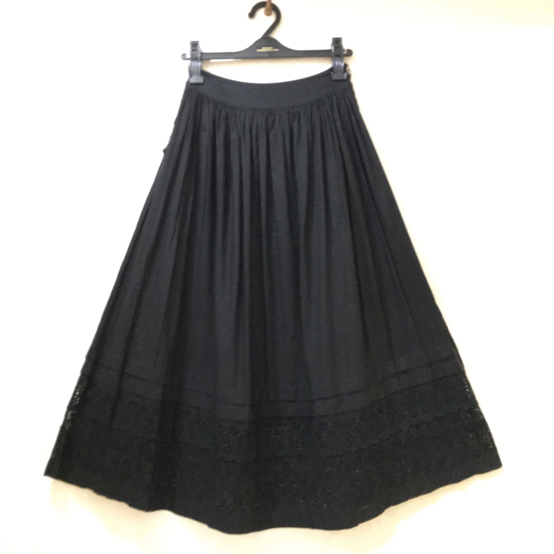 JaneMarple(ジェーンマープル)のJMブラックコットンレースのロングスカート✨ レディースのスカート(ロングスカート)の商品写真