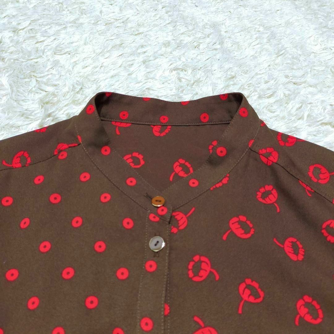 完売品✨ダイアグラム パッチワークキカシャツワンピース ブラウン