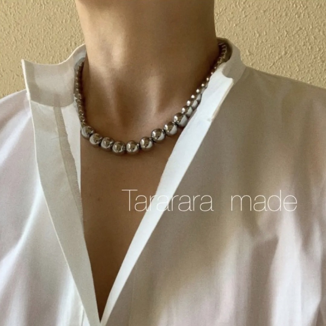 ●handmadeステンレスvariousballネックレスS●金アレルギー対応 ハンドメイドのアクセサリー(ネックレス)の商品写真