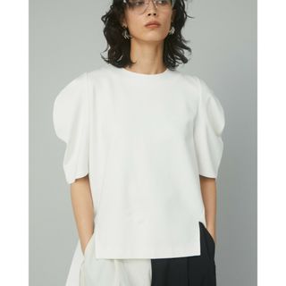 ヘリンドットサイ(HeRIN.CYE)のHerin.CYE/ヘリンドットサイ　ポンチバルーンスリーブトップス　白　M　新(Tシャツ(半袖/袖なし))