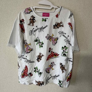 ディズニー(Disney)のDisney RESORT ミニーTシャツ　白　美品　M〜L(Tシャツ(半袖/袖なし))
