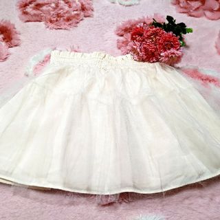 ジルスチュアート(JILLSTUART)のJILLSTUART♥ベージュ♥チュール♥3枚重ね♥ウエスト調整できる♥スカート(ミニスカート)