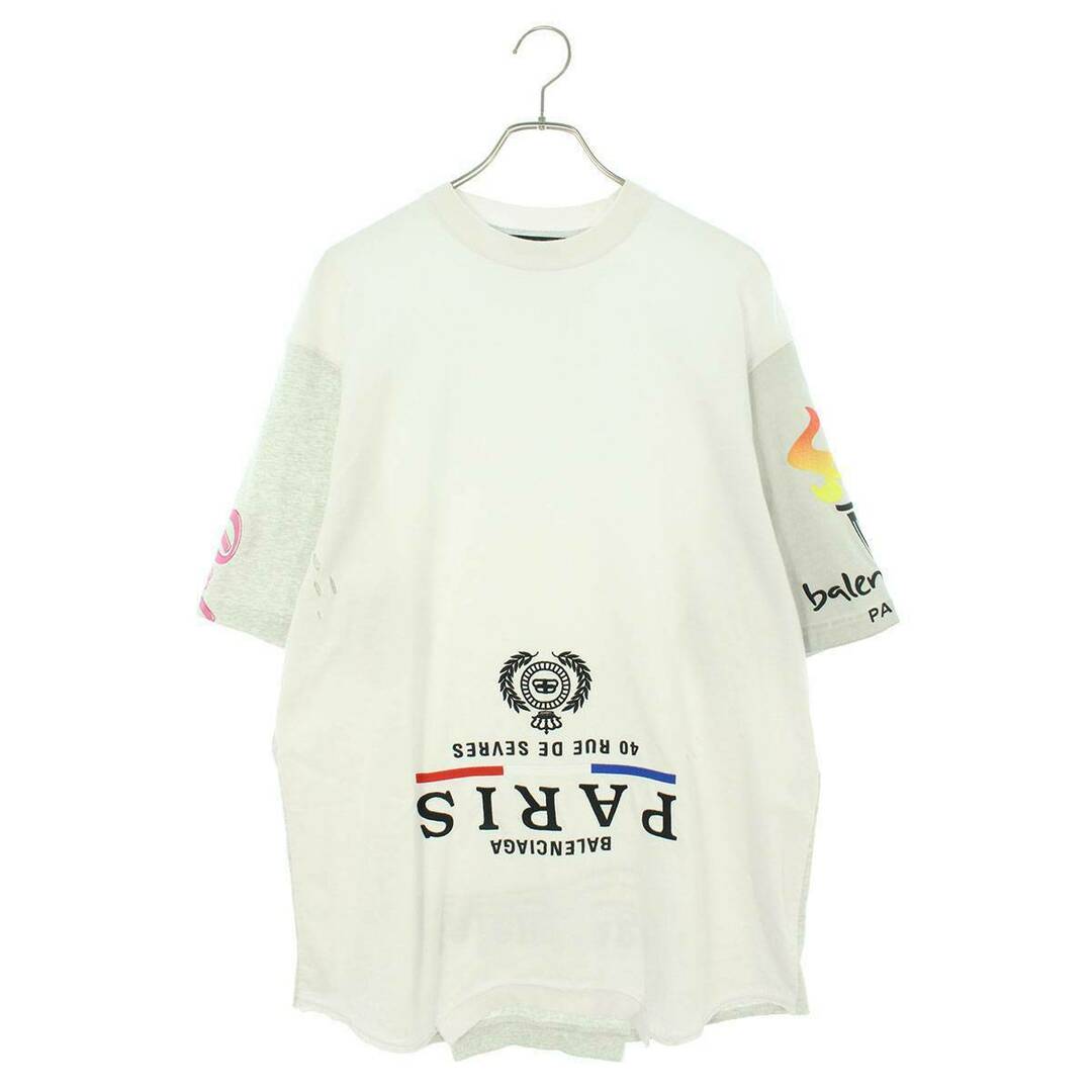 バレンシアガ  22AW  698811  TMVC9 再構築ダメージ加工アップサイドダウンTシャツ  メンズ 2