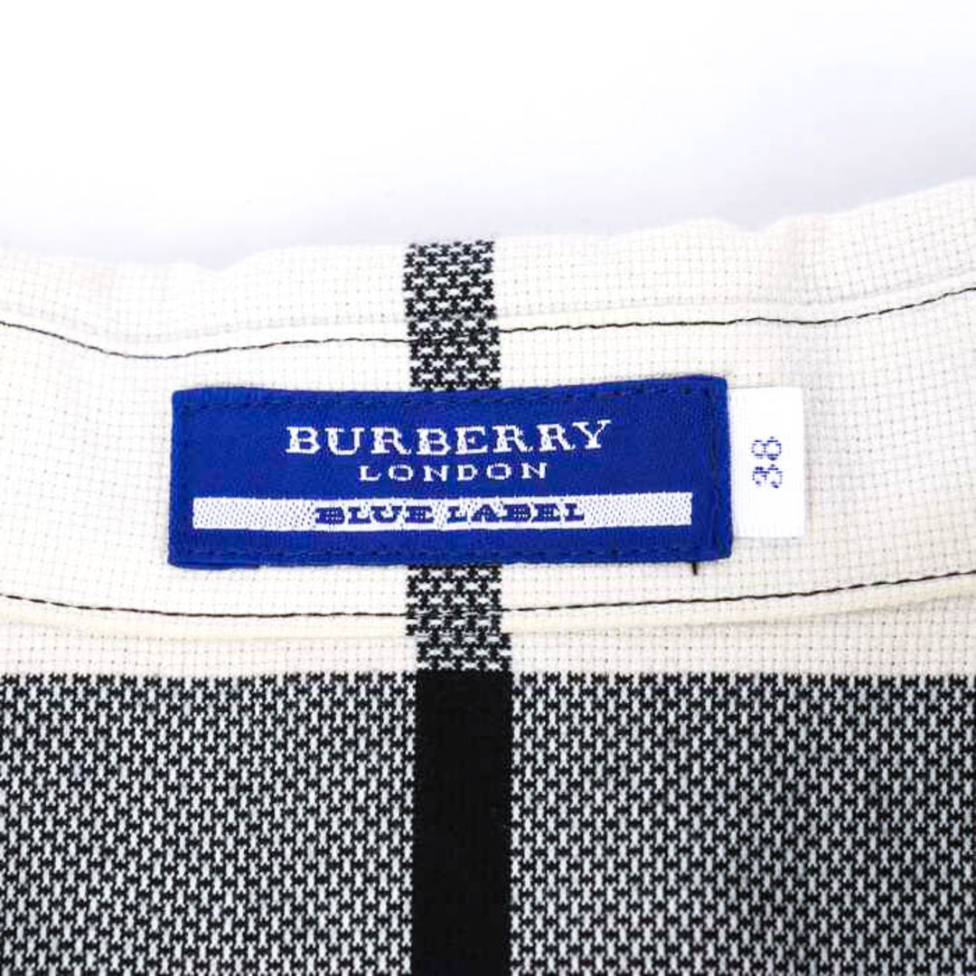 バーバリーブルーレーベル ワンピース 半袖 チェック パフスリーブ ベルト無 レディース 38サイズ ブラック BURBERRY BLUE LABEL