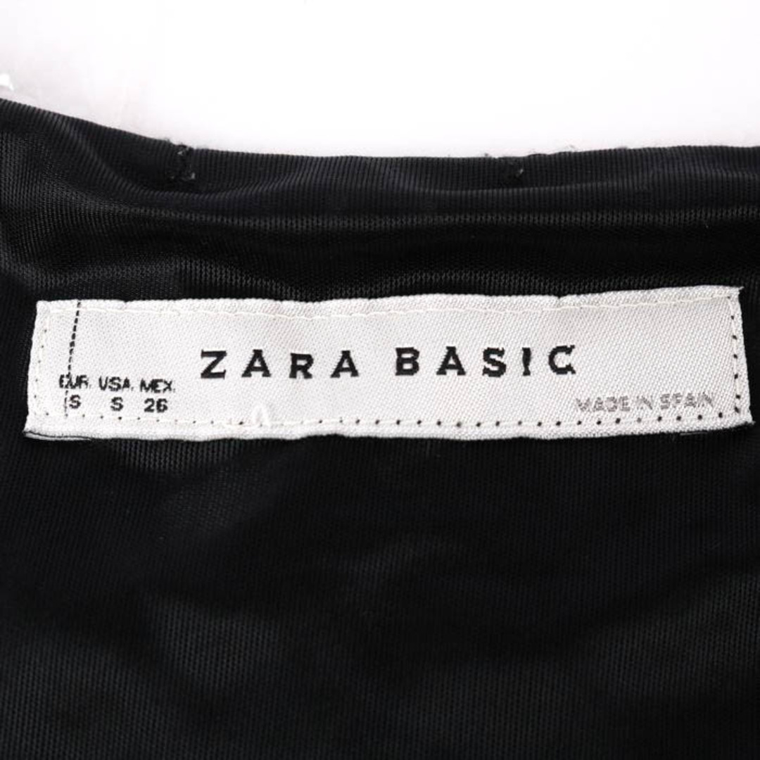 ザラベーシック シフォンワンピース ノースリーブ フォーマル ミニドレス 黒 レディース USA Sサイズ ブラック ZARA BASIC 1