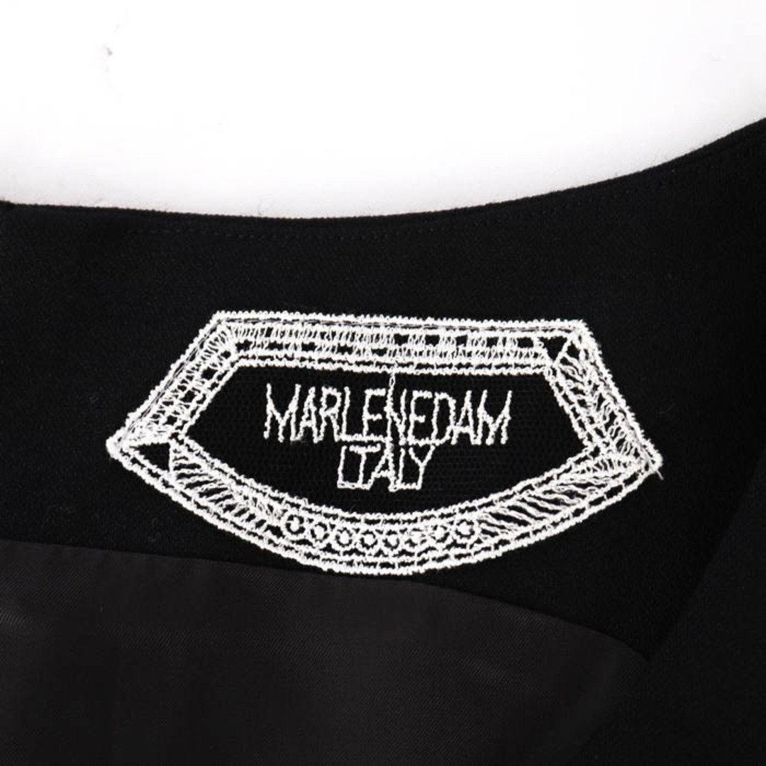 マーレンダム ワンピース ノースリーブ フォーマル ウール混 ストレッチ ドレス 黒 レディース 40サイズ ブラック MARLENEDAM ITALY