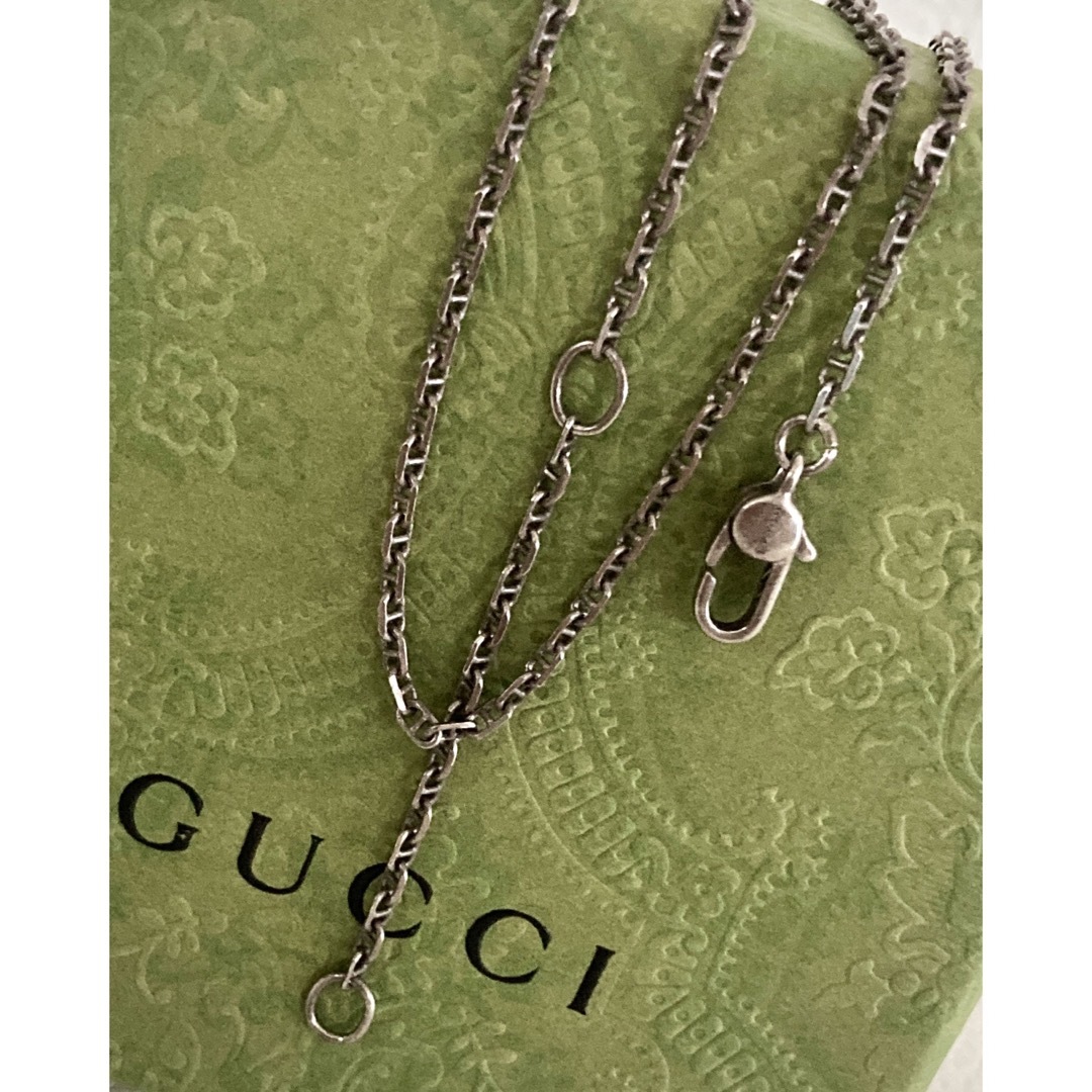 正規品/希少 GUCCI/グッチ デザインチェーン ネックレス シルバー925