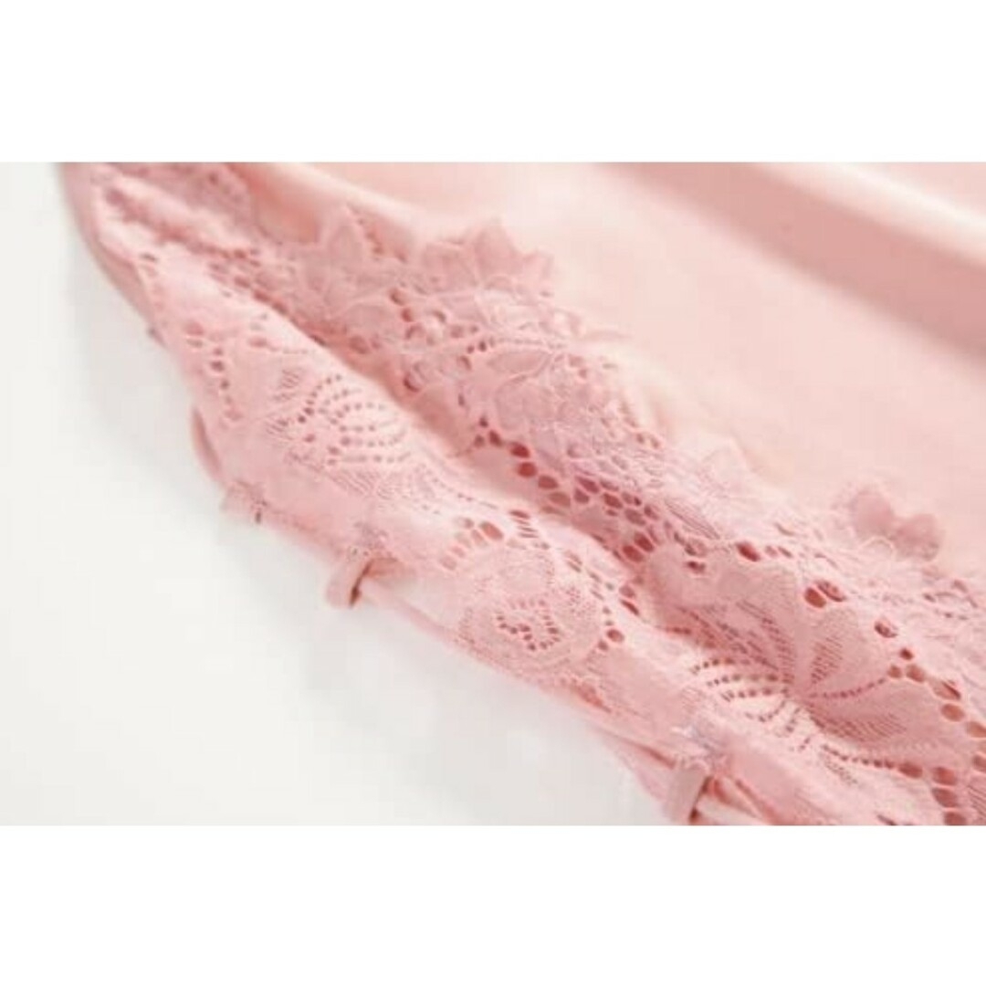 女性　セクシー　ネグリジェ　ノースリーブ ナイトウエア ピンク　フリーサイズ レディースのルームウェア/パジャマ(ルームウェア)の商品写真