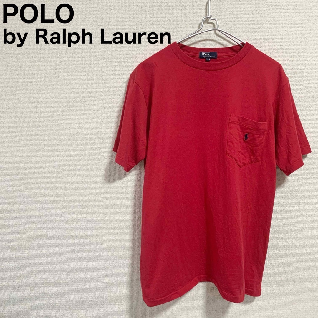 Ralph Lauren(ラルフローレン)のポロバイラルフローレン Tシャツ 赤 ナイガイ 90s ポケT ワンポイントロゴ メンズのトップス(シャツ)の商品写真