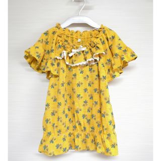 ニシマツヤ(西松屋)の新品　120　トップス　女の子　半袖　花柄　黄色(Tシャツ/カットソー)