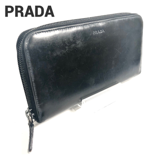 プラダ(PRADA)のプラダ　PRADA 財布　長財布　ロゴ　黒　ブラック(財布)