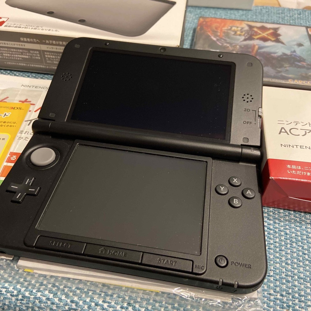 Nintendo 3DS LL 本体 シルバー×ブラック一式 ＋ モンハンクロス www