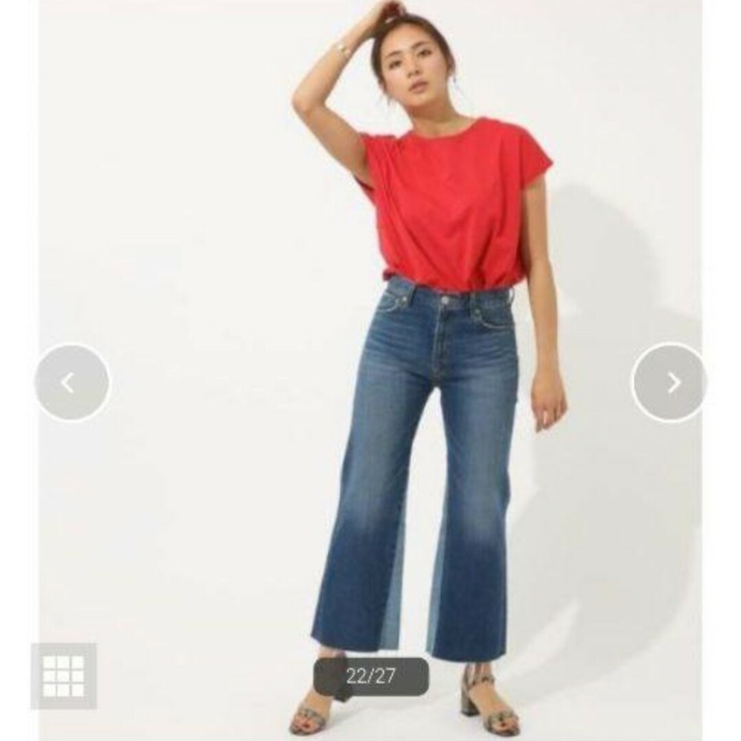 AZUL by moussy(アズールバイマウジー)のアズールバイマウジー　C／Nルーズカットトップス1 レディースのトップス(Tシャツ(半袖/袖なし))の商品写真