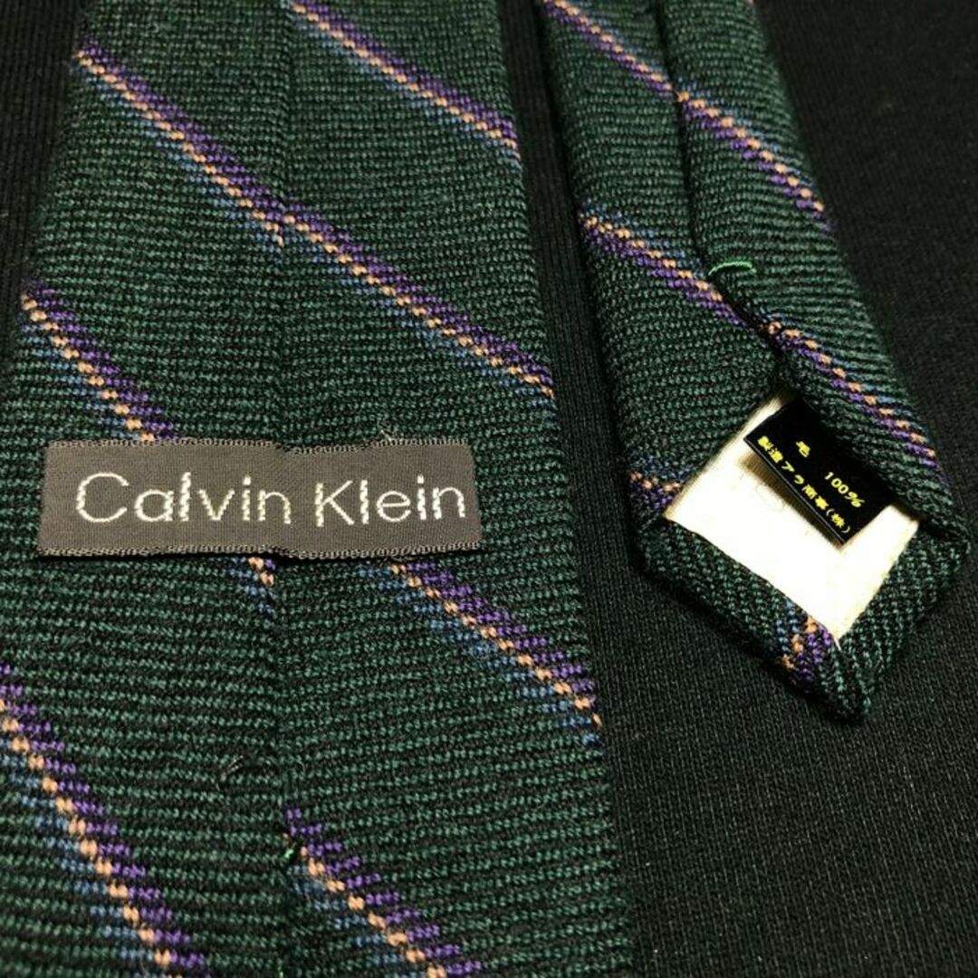 Calvin Klein(カルバンクライン)のカルバンクライン レジメンタル ネクタイ ウール ナロータイ A107-Q22 メンズのファッション小物(ネクタイ)の商品写真