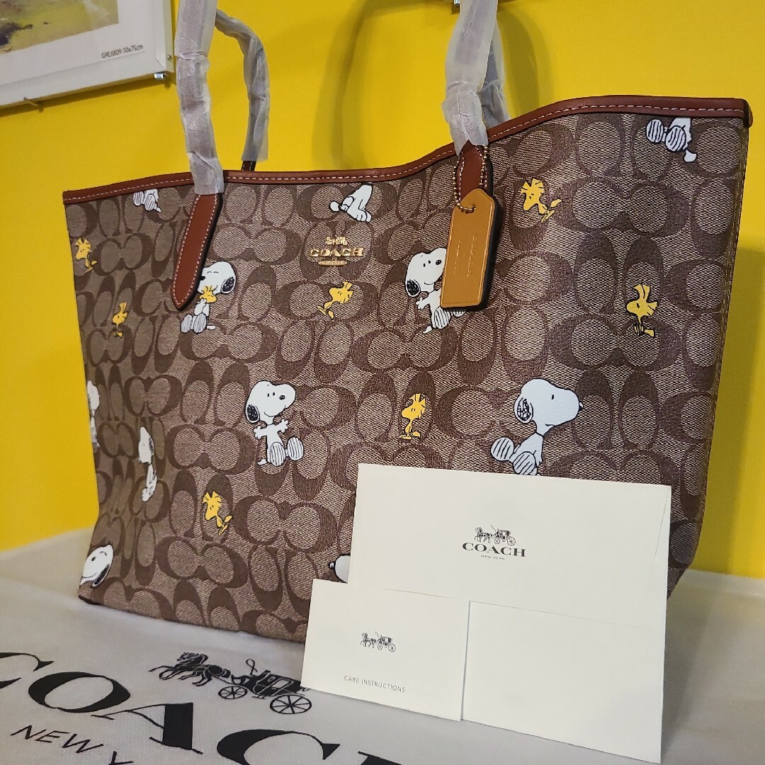 コーチ COACH 新作 ウッドストック トートバッグ スヌーピー コラボ