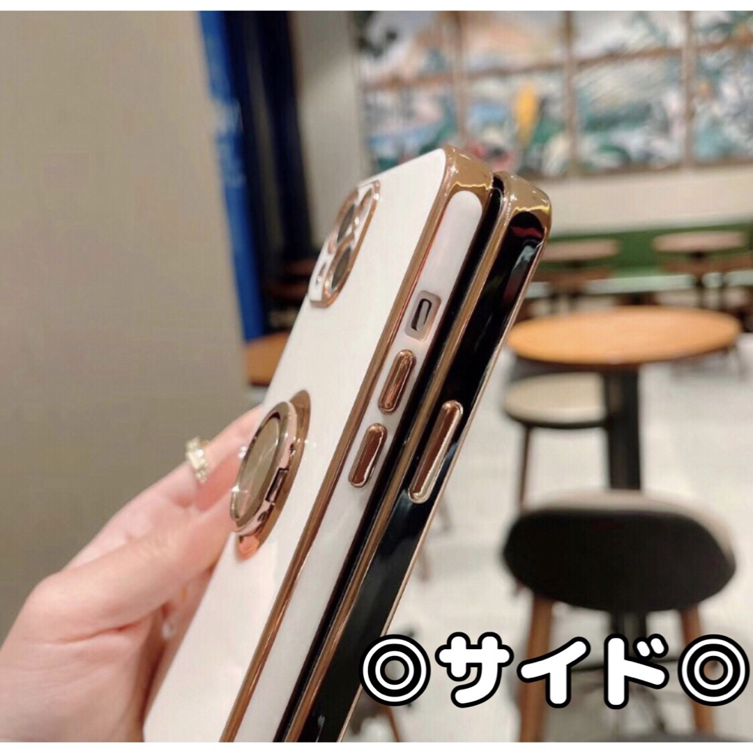 リング付き iPhone ケース iPhone14 パープル 高級感 韓国 紫 スマホ/家電/カメラのスマホアクセサリー(iPhoneケース)の商品写真