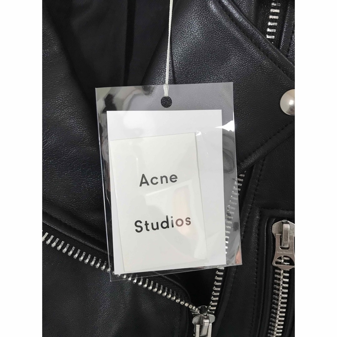 新品 acne アクネ レザーライダースジャケット ブラック