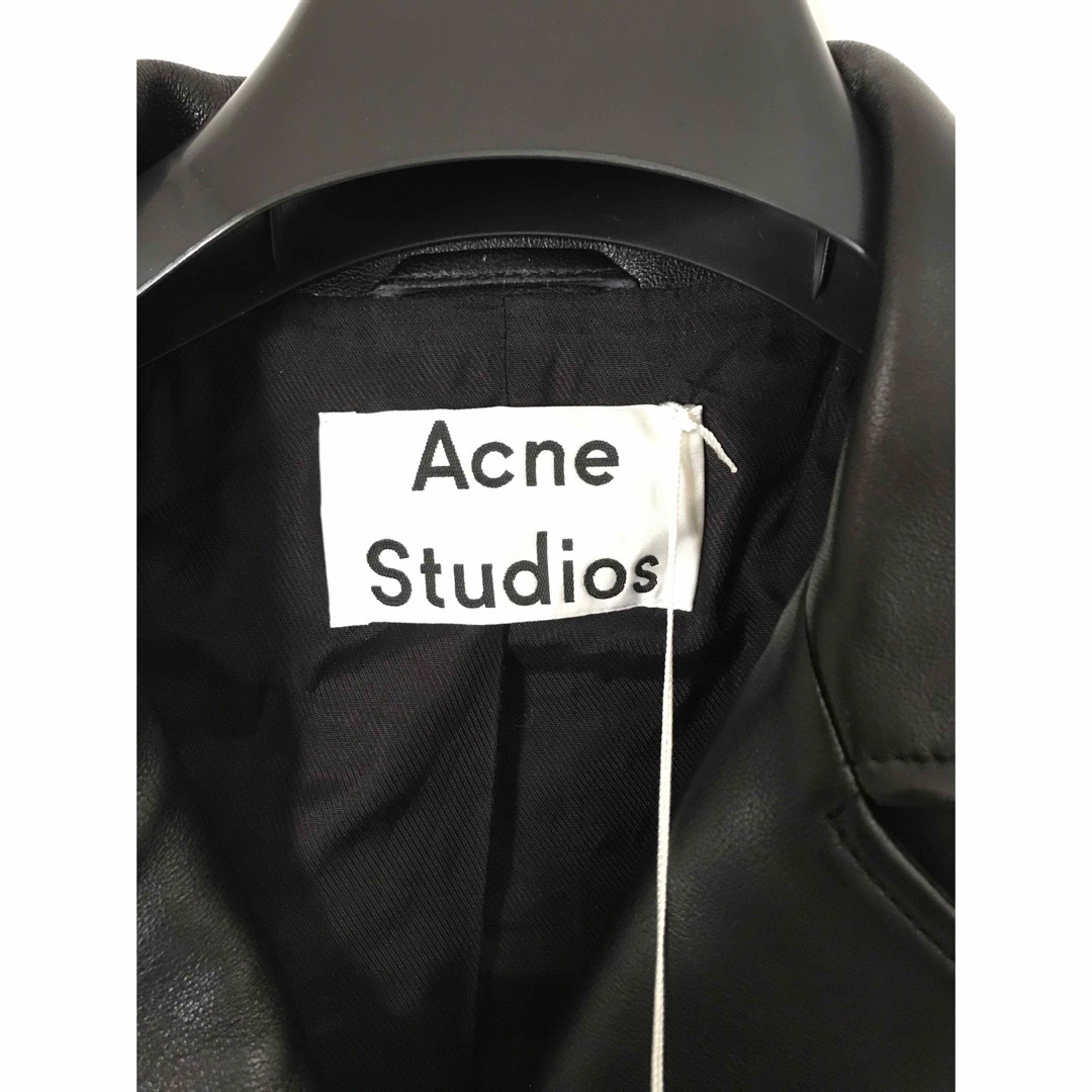 新品 acne アクネ レザーライダースジャケット ブラック